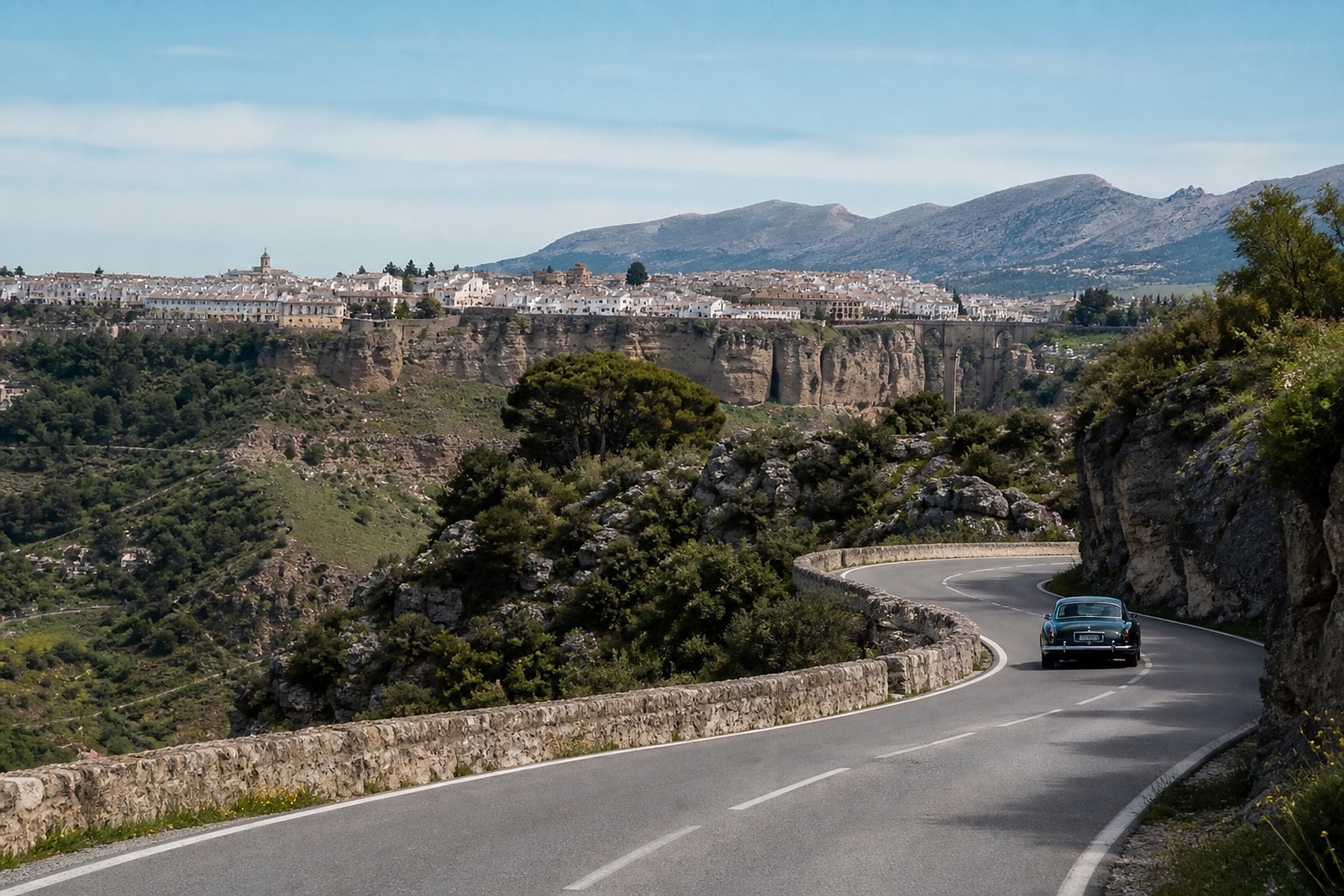 The road and landscape of Ronda Road & Andalusian White Villages