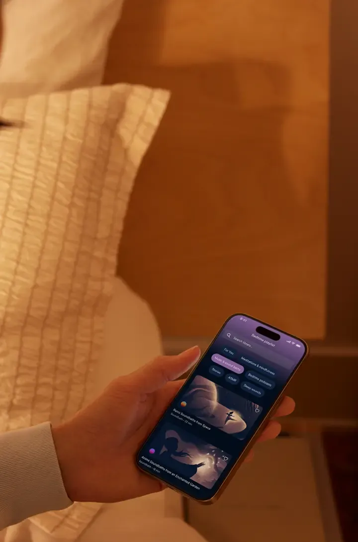 The Hatch app showing the sleep sound library